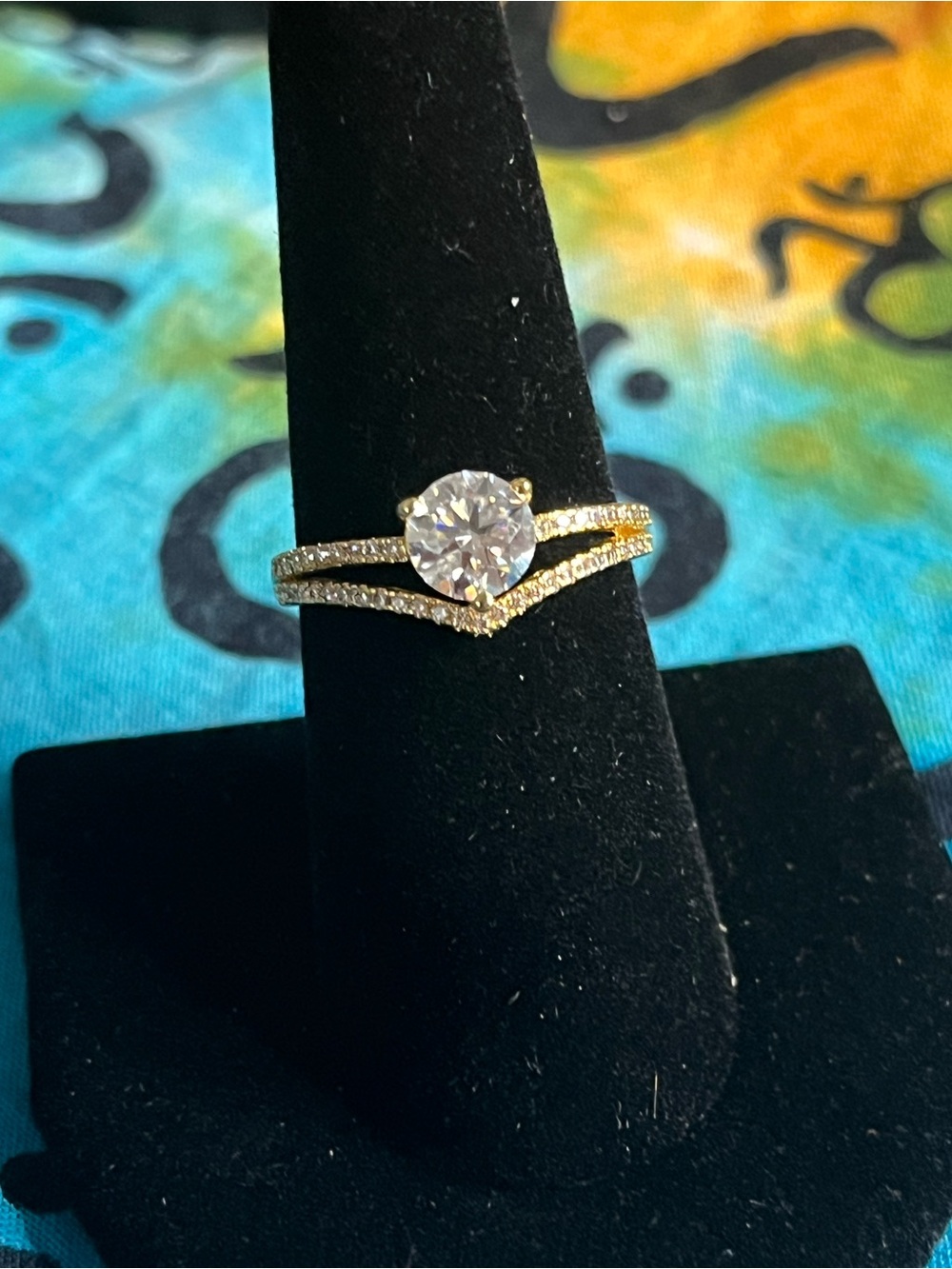 NWT 1 CT Round Moissanite Double-Row Split-Shank Ring Size 8